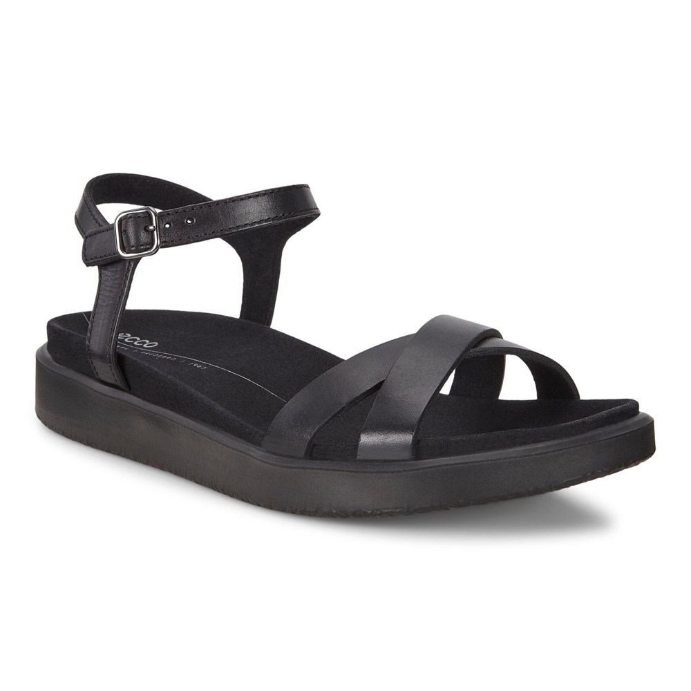 ECCO Womens Sandals Black - Yuma Crossover Staps - JYM-942580